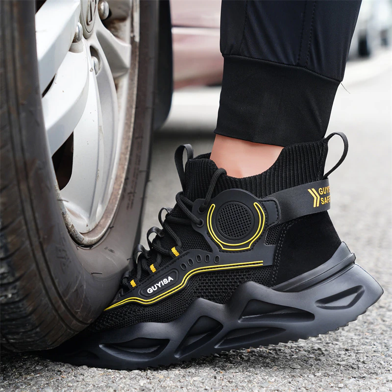 Guyisa | Cork steel cap breathable lightweight work boots